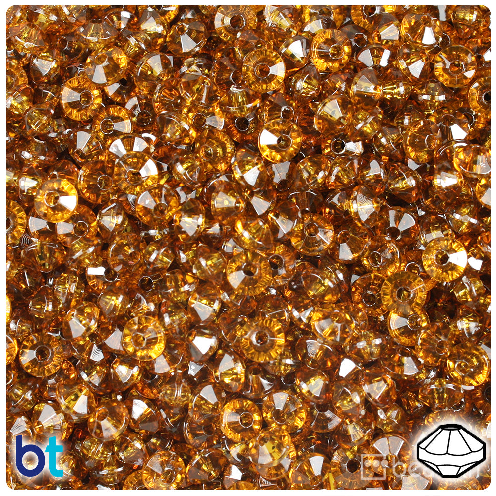 Root Beer Transparent 6mm Faceted Rondelle Plastic Beads (1350pcs)