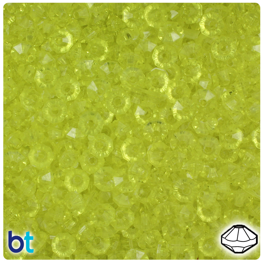 Yellow Transparent 6mm Faceted Rondelle Plastic Beads (1350pcs)