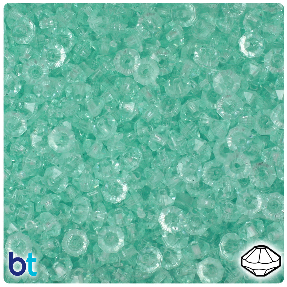 Green Aqua Transparent 6mm Faceted Rondelle Plastic Beads (1350pcs)