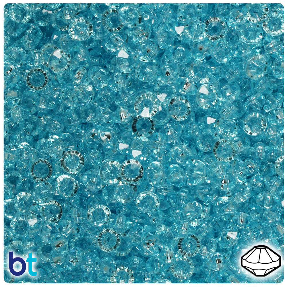 Light Turquoise Transparent 6mm Faceted Rondelle Plastic Beads (1350pcs)