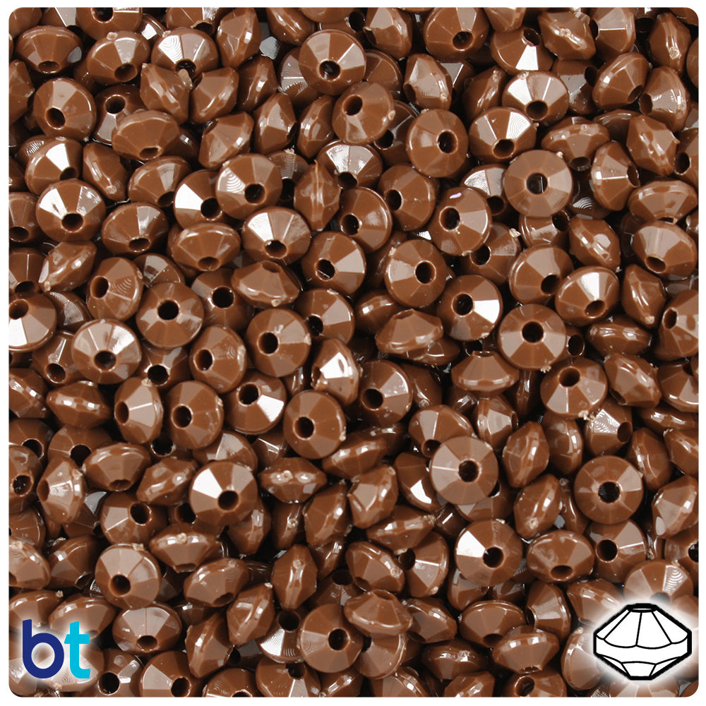 Chocolate Opaque 6mm Faceted Rondelle Plastic Beads (1350pcs)