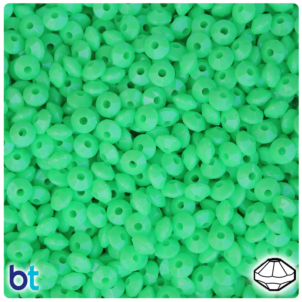 Lime Opaque 6mm Faceted Rondelle Plastic Beads (1350pcs)