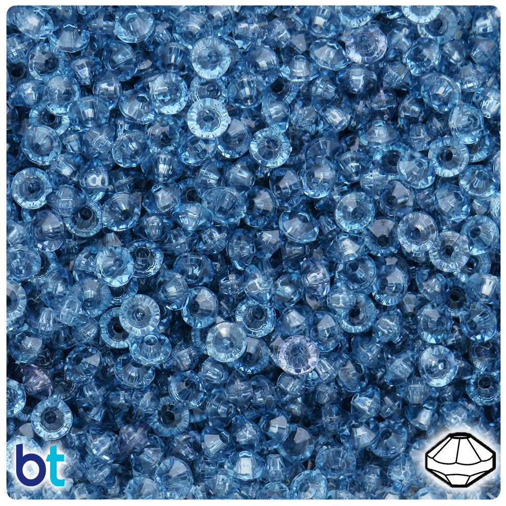 Light Montana Blue Transparent 6mm Faceted Rondelle Plastic Beads (1350pcs)