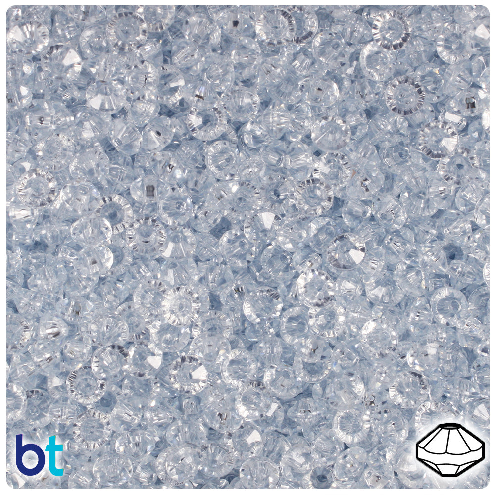 Ice Blue Transparent 6mm Faceted Rondelle Plastic Beads (1350pcs)