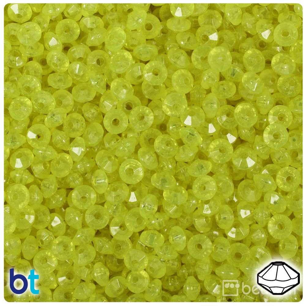 Yellow Glow 6mm Faceted Rondelle Plastic Beads (1350pcs)
