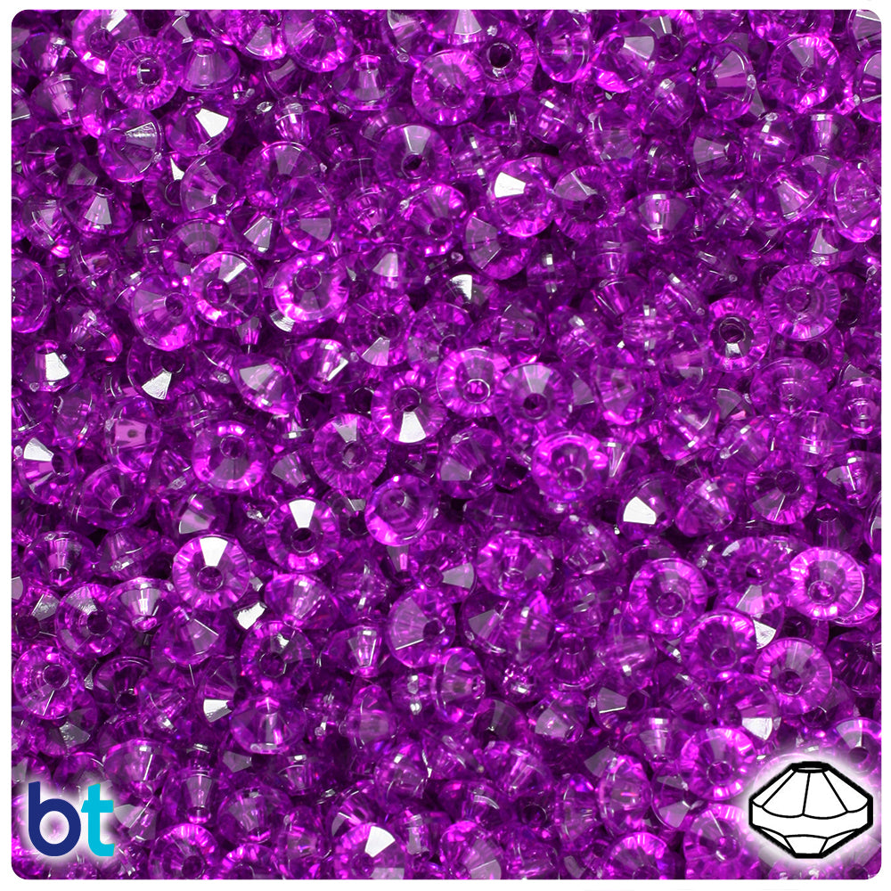Lilac Transparent 6mm Faceted Rondelle Plastic Beads (1350pcs)