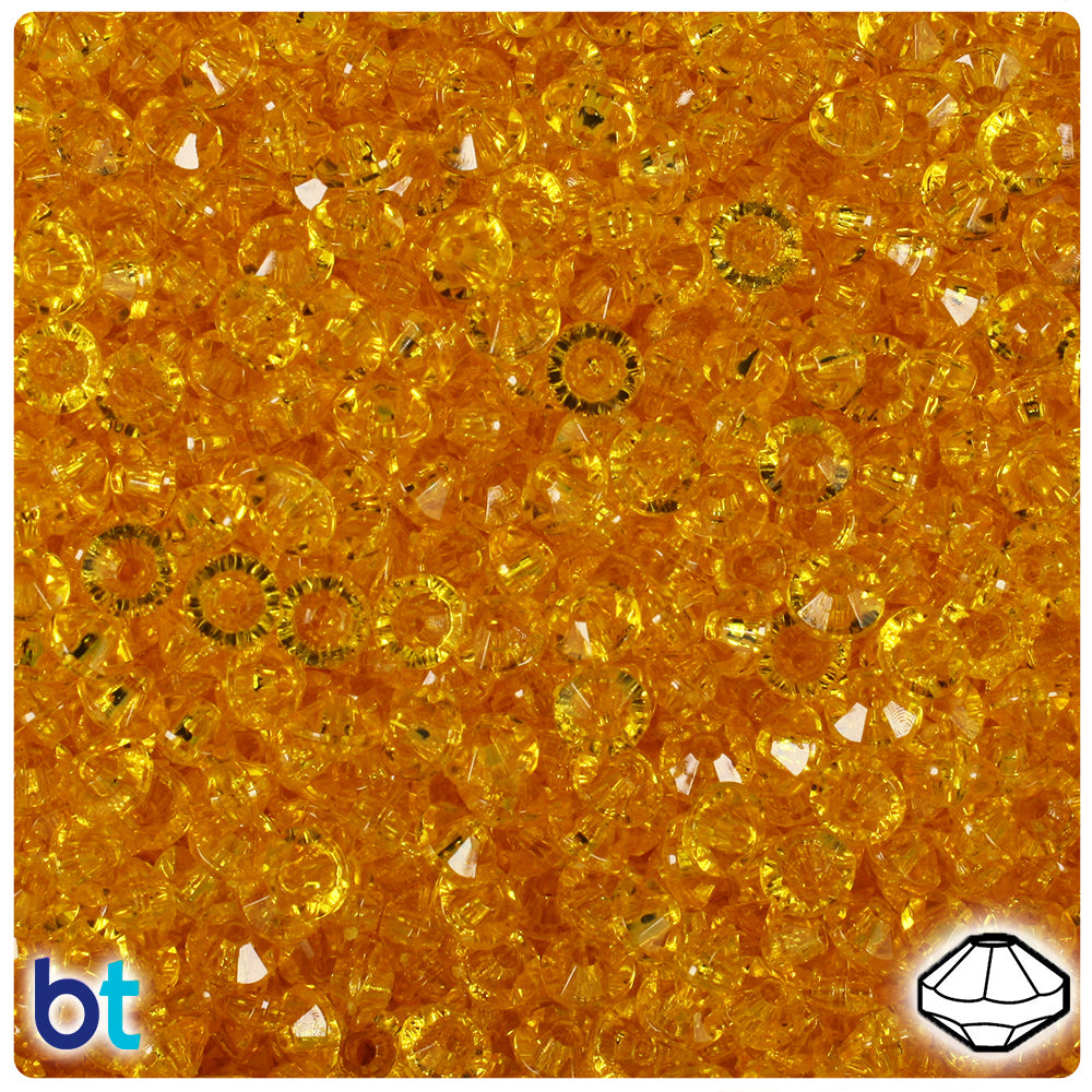 Sun Gold Transparent 6mm Faceted Rondelle Plastic Beads (1350pcs)