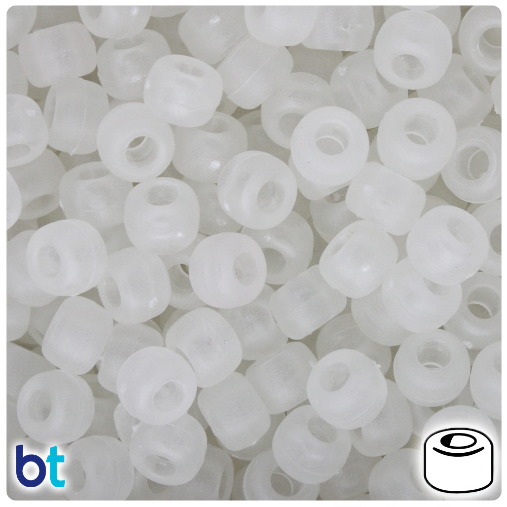 Night Glow Frosted 9mm Barrel Pony Beads (500pcs)