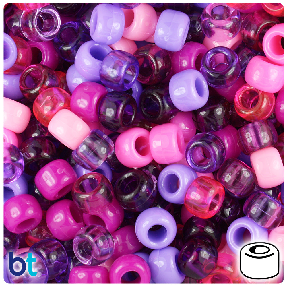 Berry Mix 9mm Barrel Pony Beads (500pcs)