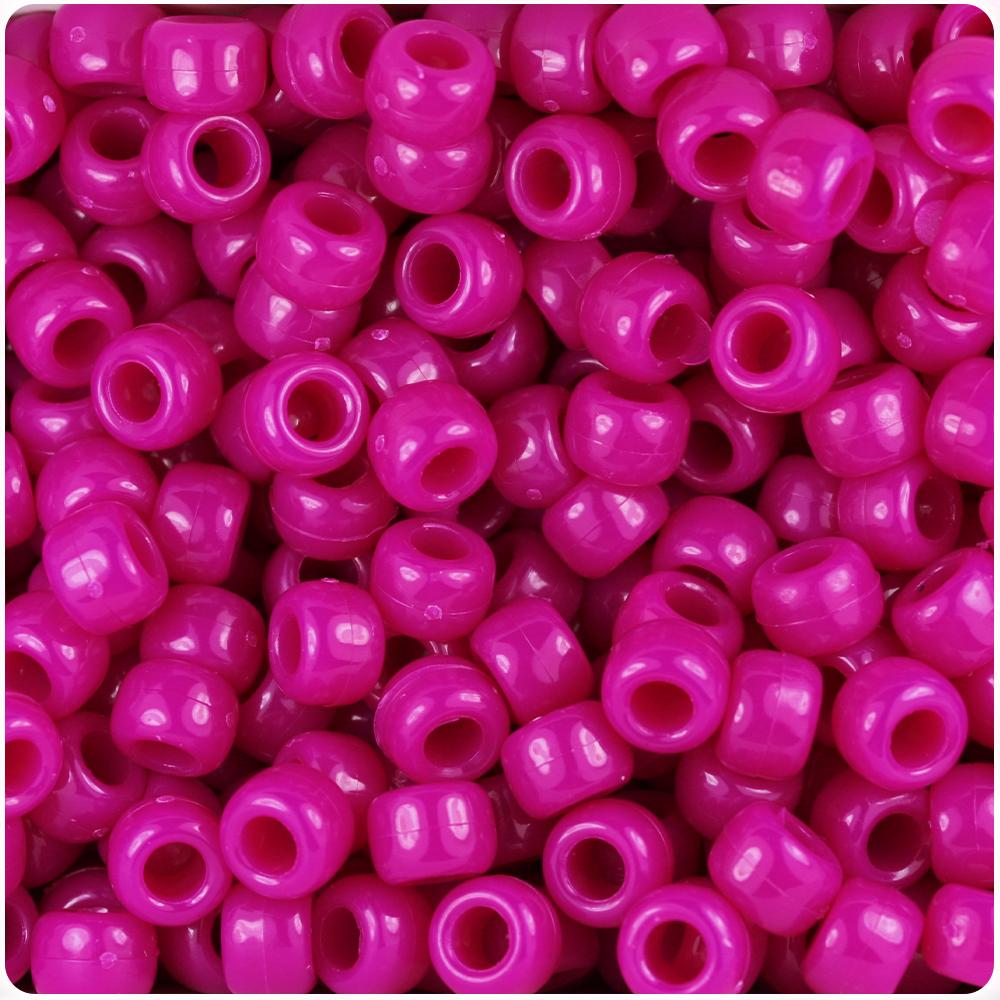 Mulberry Opaque 9mm Barrel Pony Beads (100pcs)