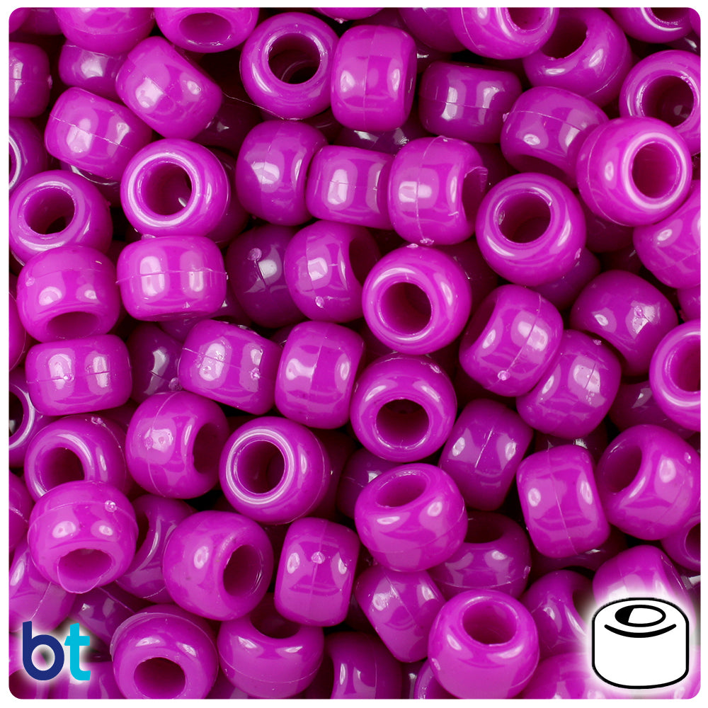 Boysenberry Opaque 9mm Barrel Pony Beads (500pcs)