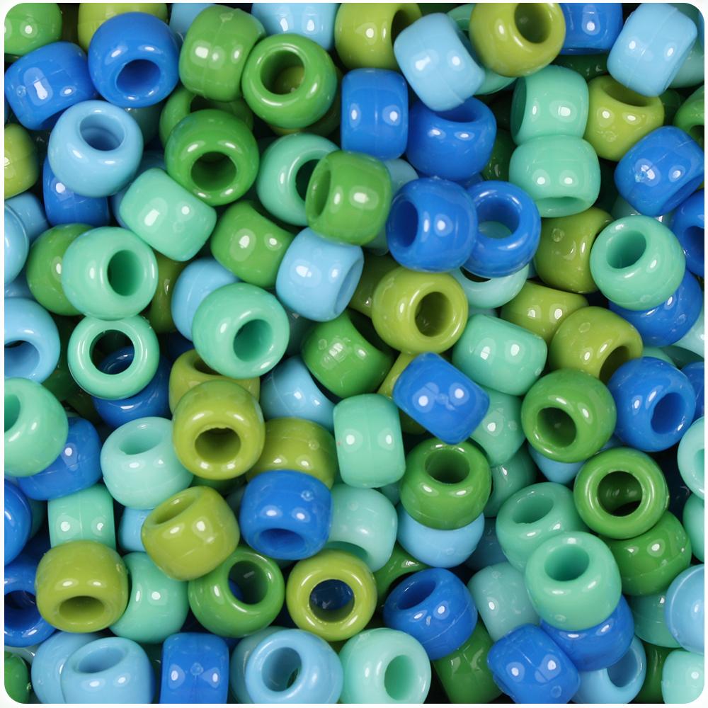 Blueberry Mix Opaque 9mm Barrel Pony Beads (100pcs)