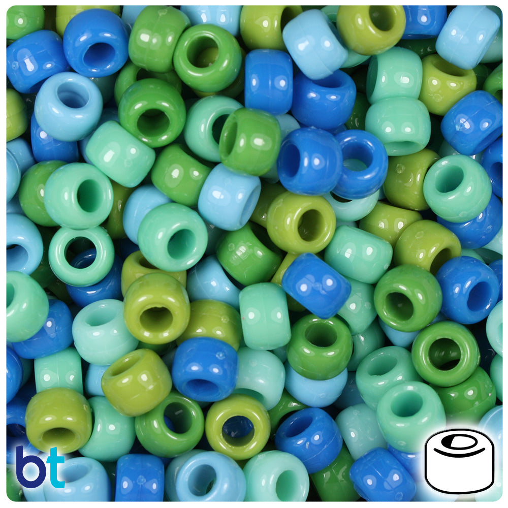 Blueberry Mix Opaque 9mm Barrel Pony Beads (500pcs)