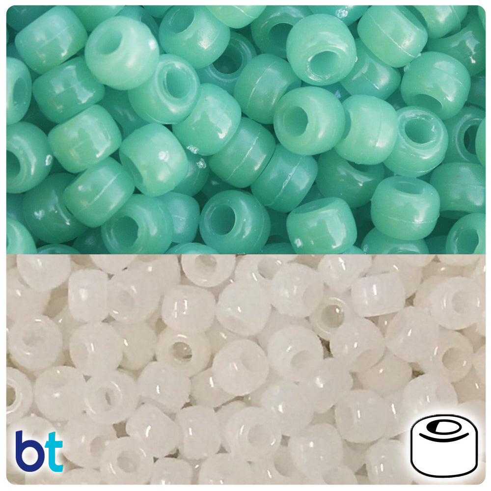 Green Sunshine 9mm Barrel Pony Beads (200pcs)