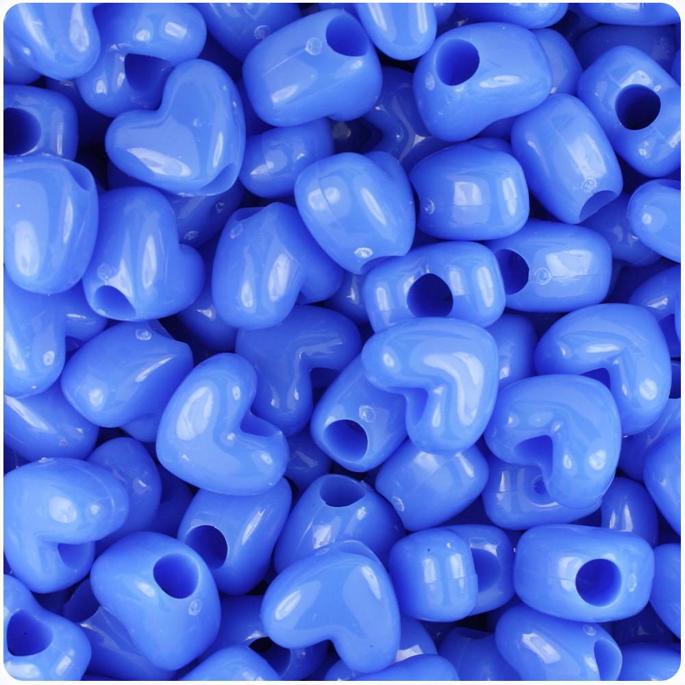 Periwinkle Opaque 12mm Heart (VH) Pony Beads (50pcs)