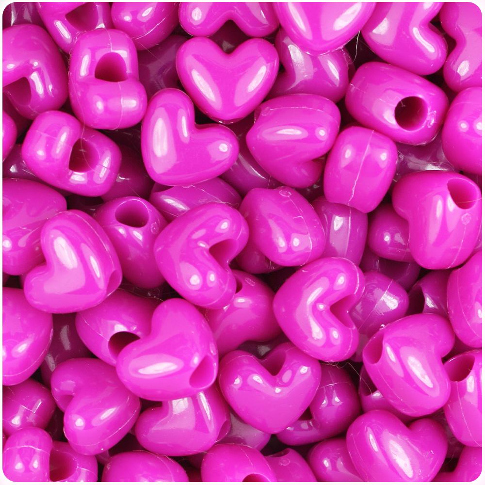 Mulberry Opaque 12mm Heart (VH) Pony Beads (50pcs)