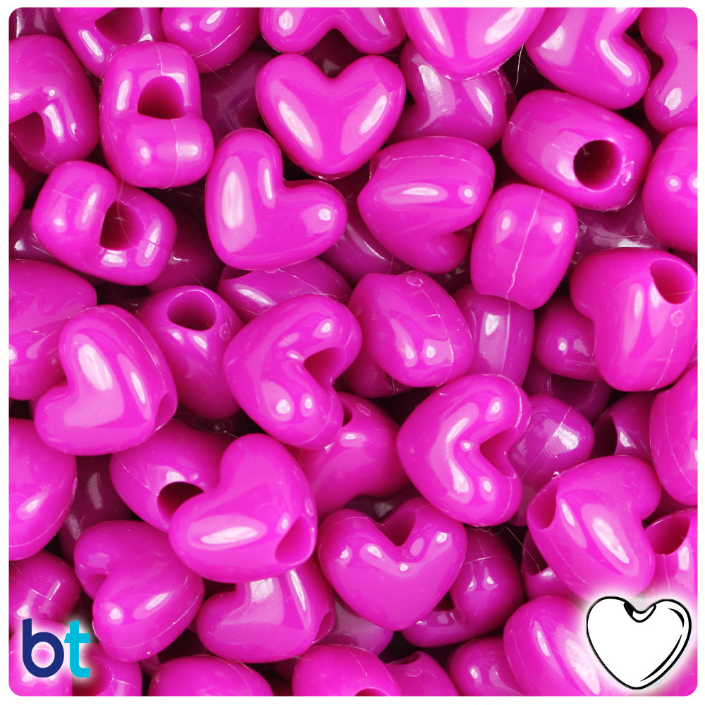 Mulberry Opaque 12mm Heart (VH) Pony Beads (250pcs)
