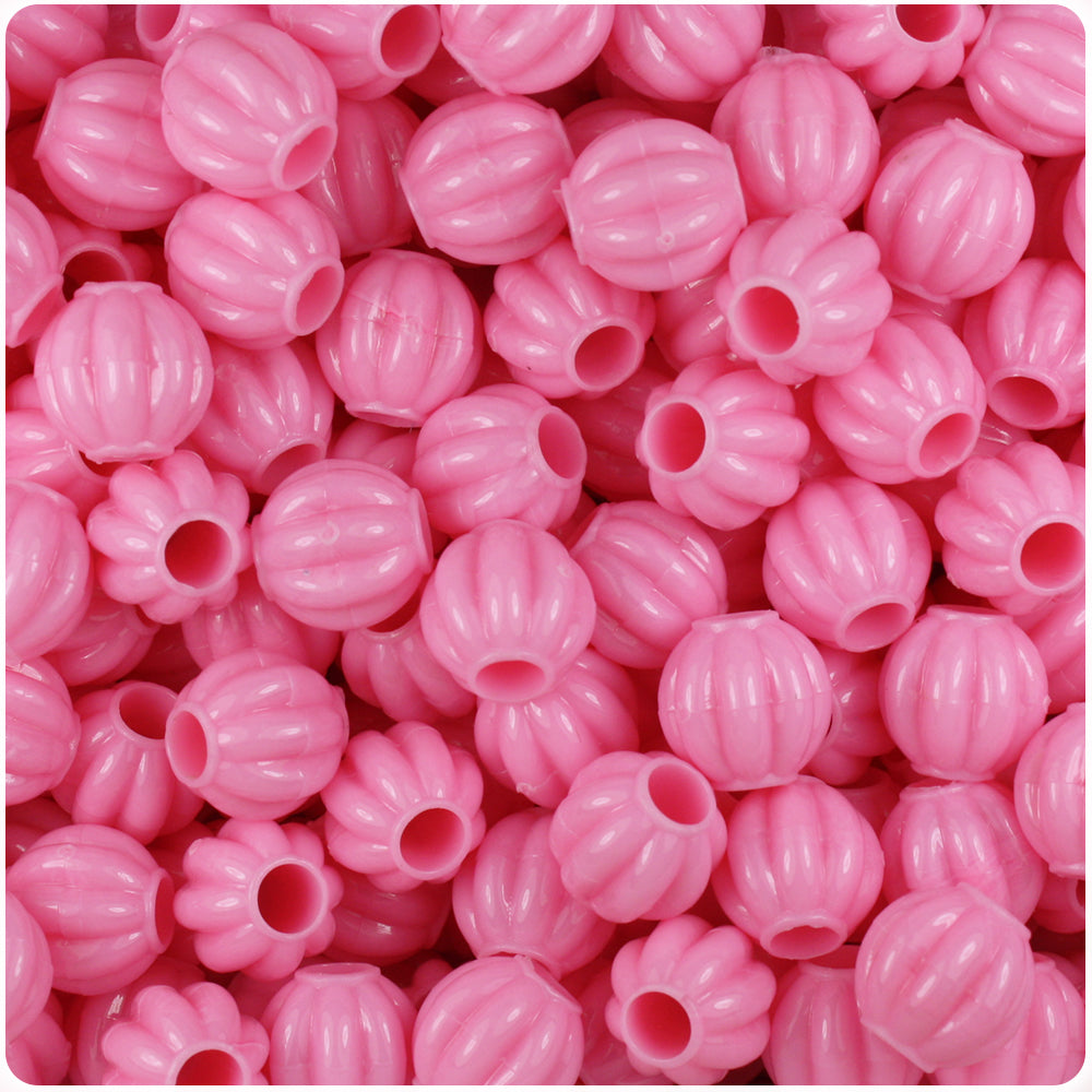 Baby Pink Opaque 10mm Melon Pony Beads (60pcs)