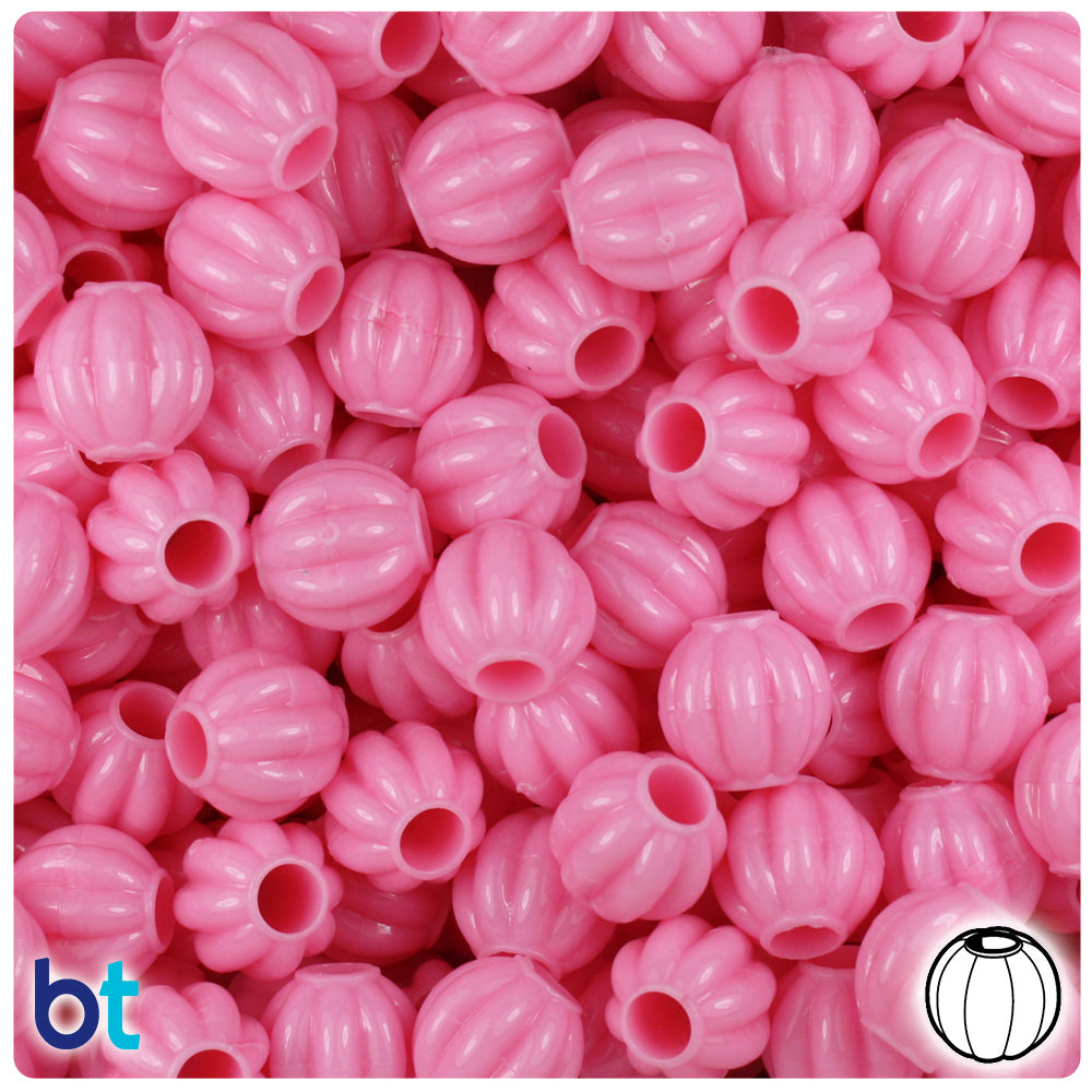 Baby Pink Opaque 10mm Melon Pony Beads (300pcs)