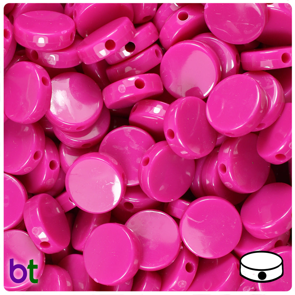 Mulberry Opaque 13mm Coin Plastic Beads (150pcs)