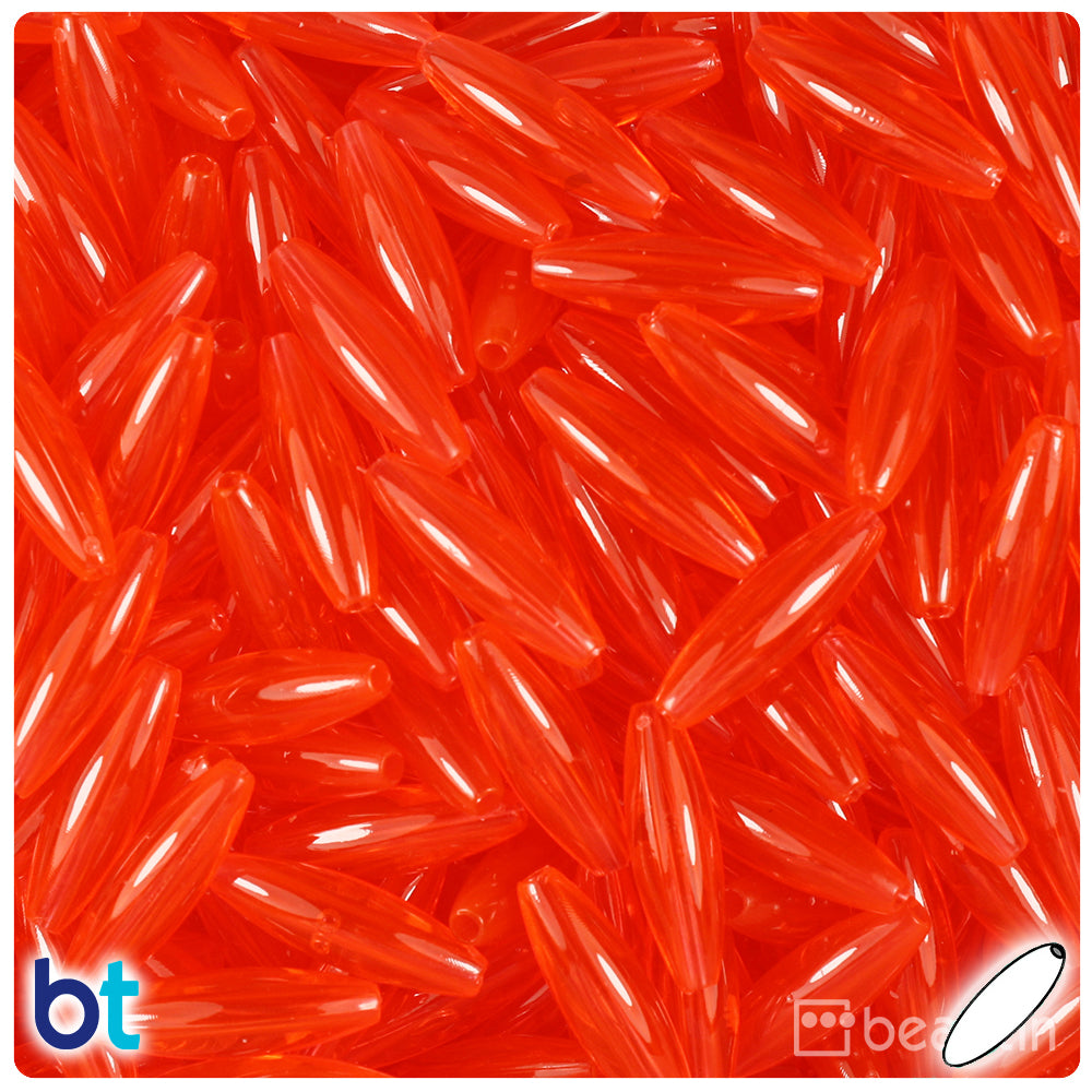 Hyacinth Transparent 19mm Spaghetti Plastic Beads (150pcs)