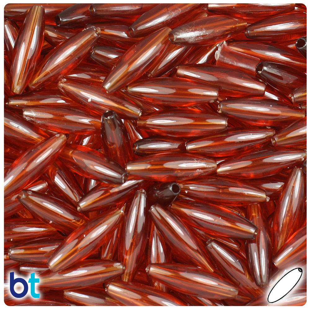 Tortoise Transparent 19mm Spaghetti Plastic Beads (150pcs)