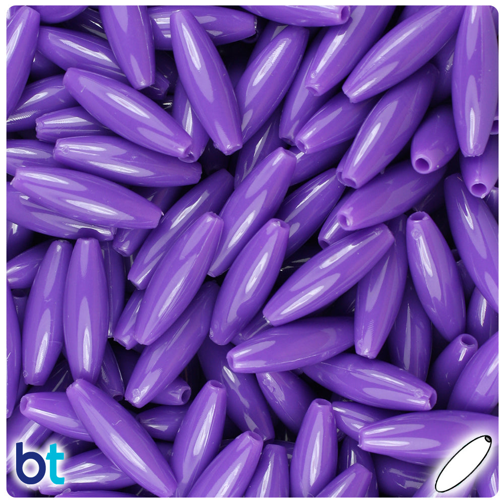 Dark Lilac Opaque 19mm Spaghetti Plastic Beads (150pcs)