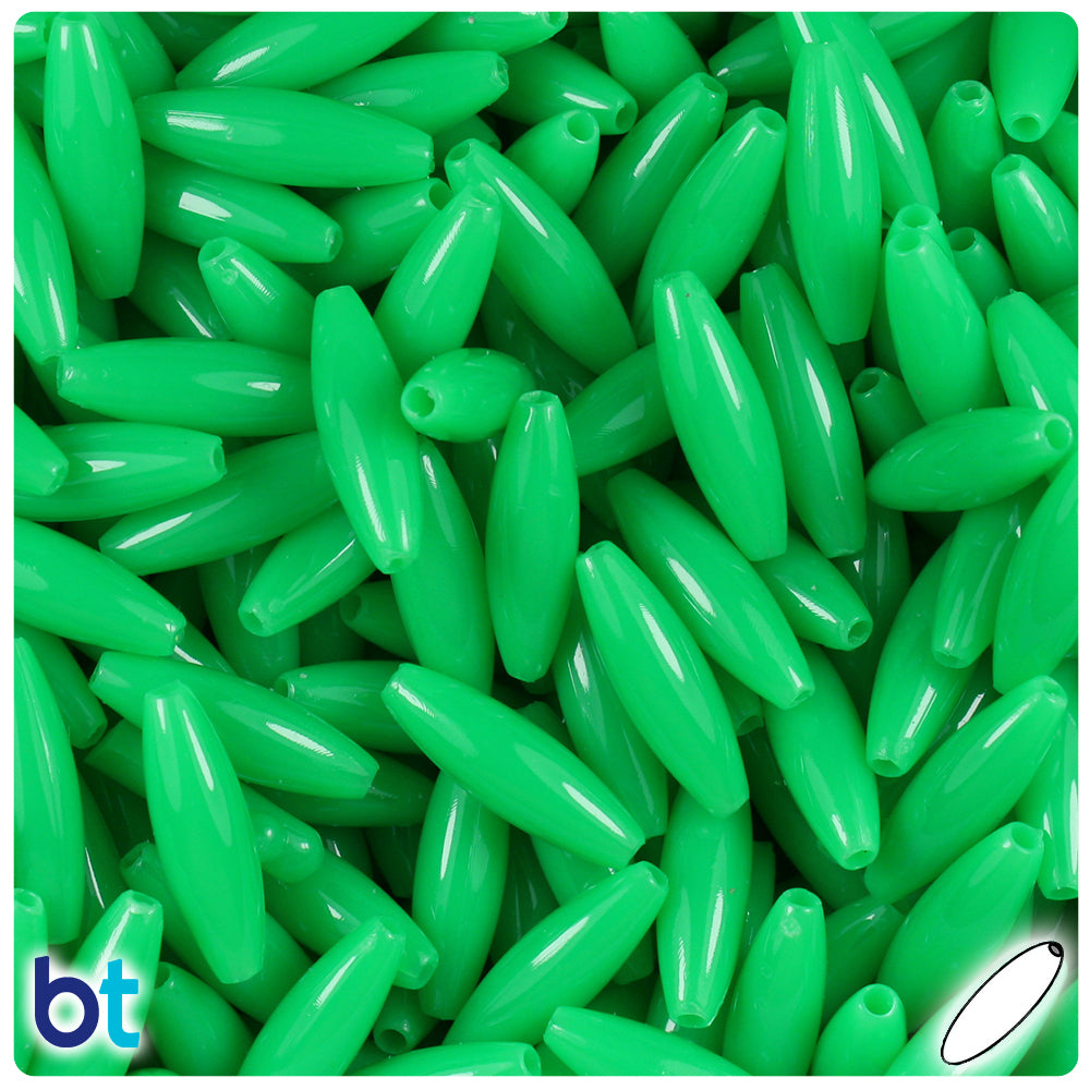 Grasshopper Neon Bright 19mm Spaghetti Plastic Beads (150pcs)