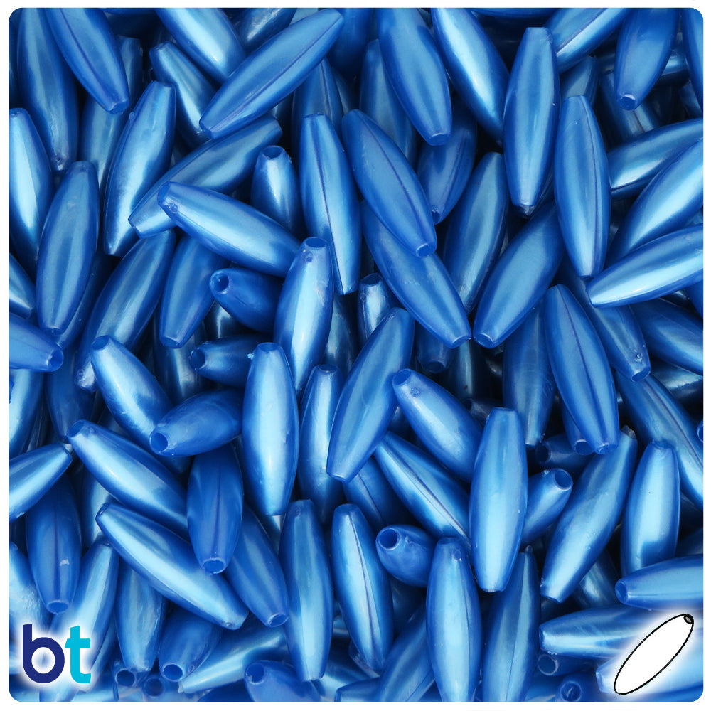 Dark Blue Pearl 19mm Spaghetti Plastic Beads (150pcs)