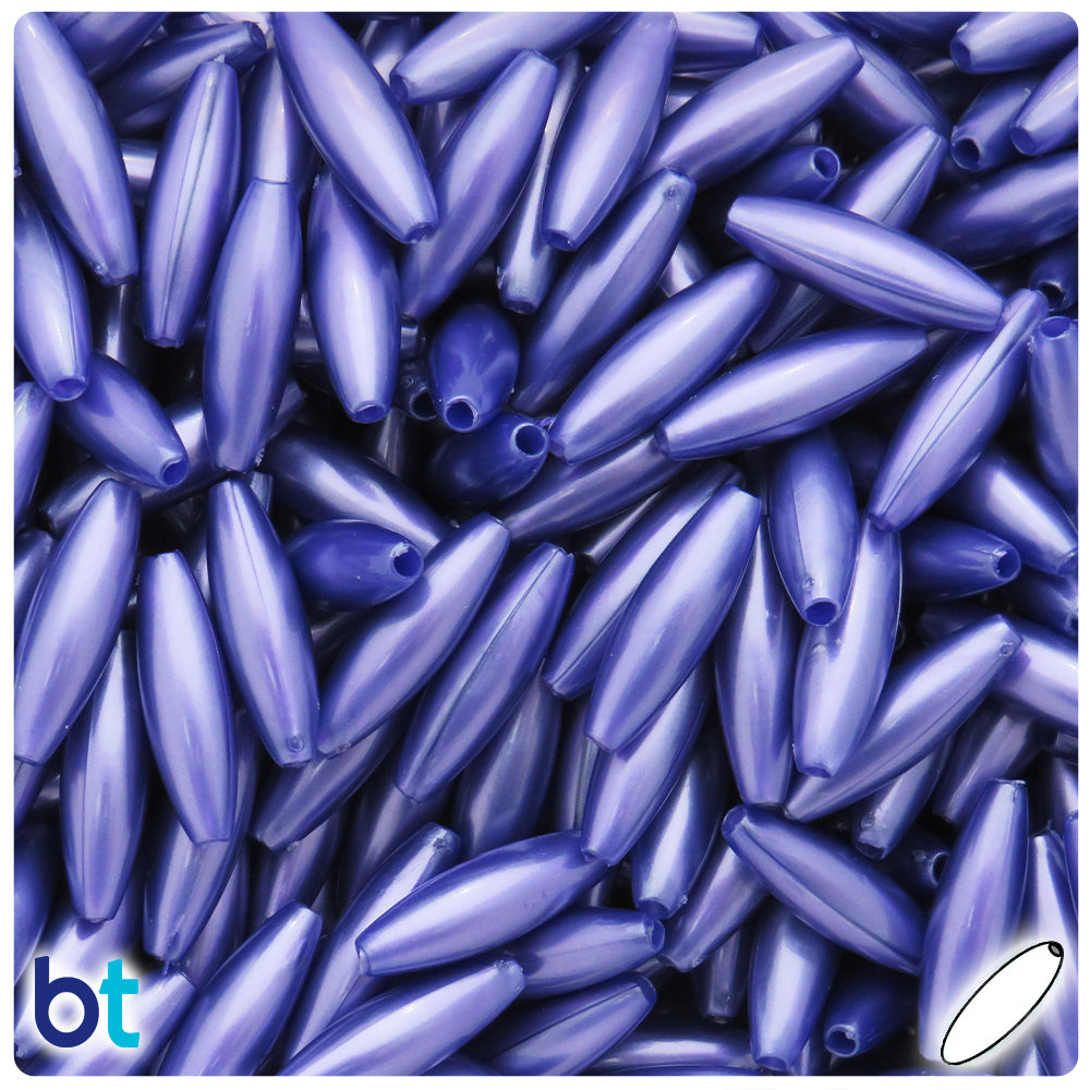 Dark Purple Pearl 19mm Spaghetti Plastic Beads (150pcs)