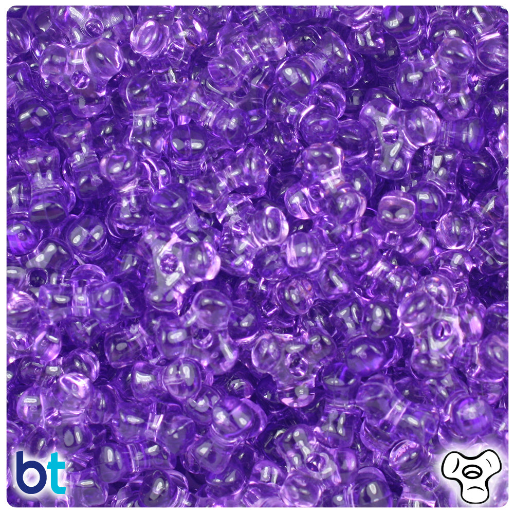 Amethyst Transparent 11mm TriBead Plastic Beads (500pcs)