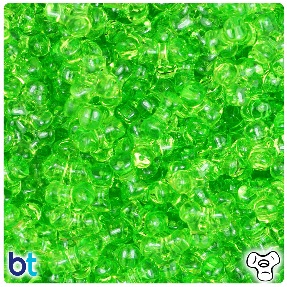 Lime Transparent 11mm TriBead Plastic Beads (500pcs)