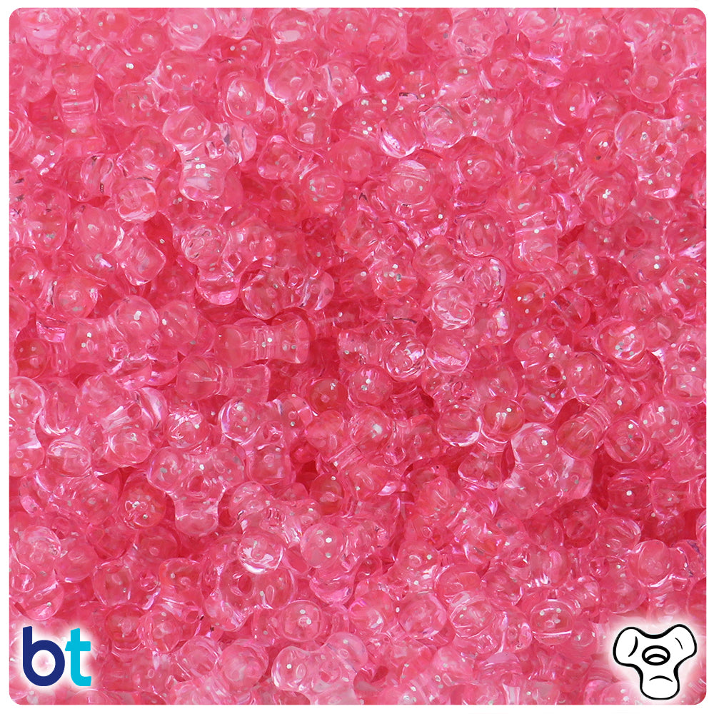 Pink Sparkle 11mm TriBead Plastic Beads (500pcs)