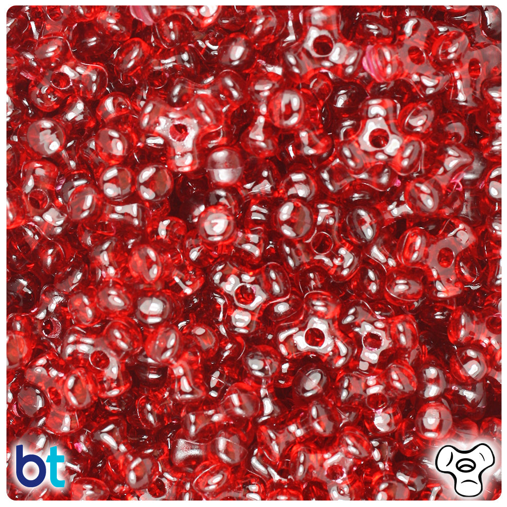Dark Ruby Transparent 11mm TriBead Plastic Beads (500pcs)