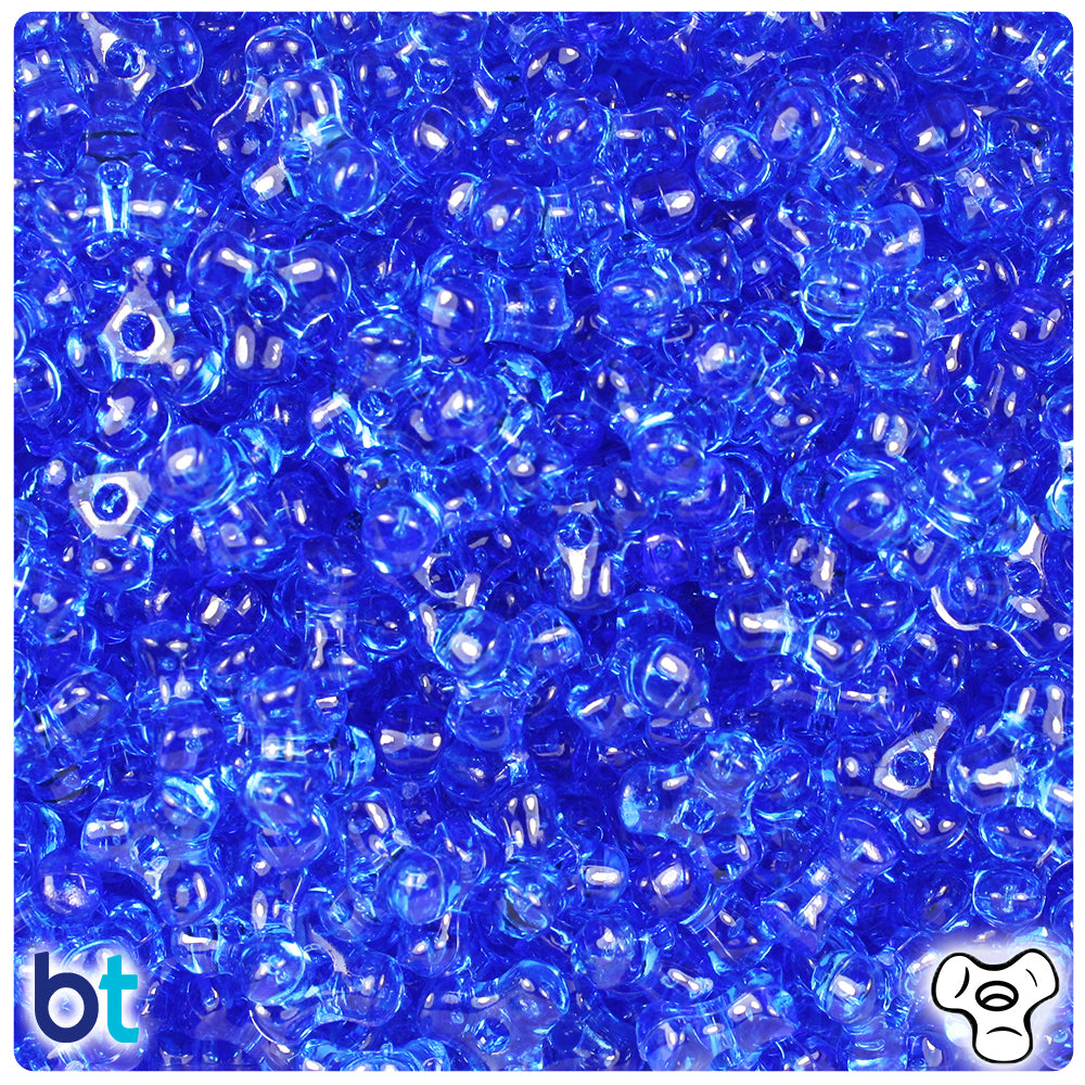 Dark Sapphire Transparent 11mm TriBead Plastic Beads (500pcs)