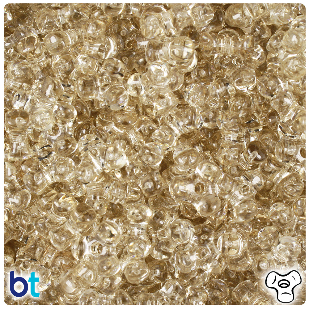 Champagne Transparent 11mm TriBead Plastic Beads (500pcs)