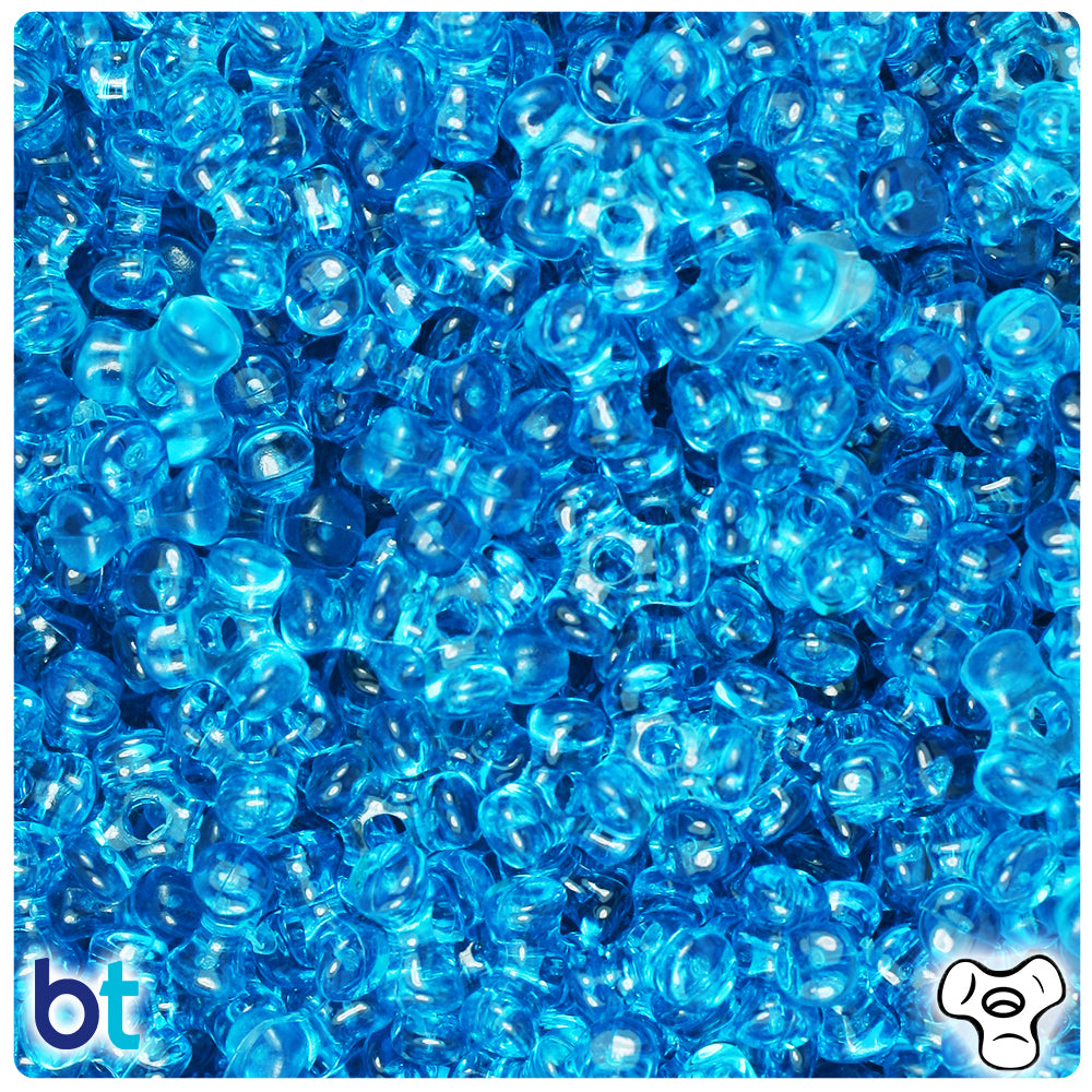Turquoise Transparent 11mm TriBead Plastic Beads (500pcs)