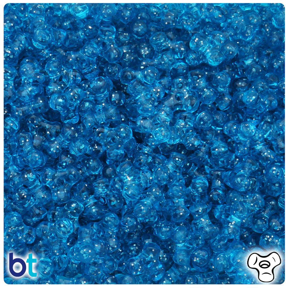 Turquoise Sparkle 11mm TriBead Plastic Beads (500pcs)