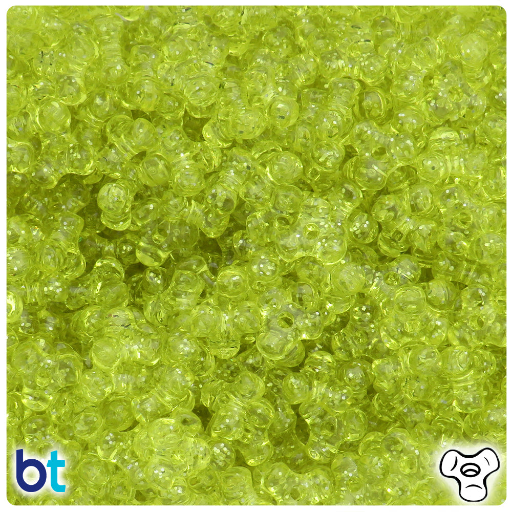 Yellow Sparkle 11mm TriBead Plastic Beads (500pcs)