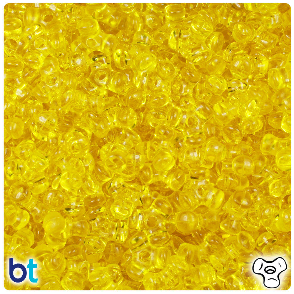Dark Yellow Transparent 11mm TriBead Plastic Beads (500pcs)