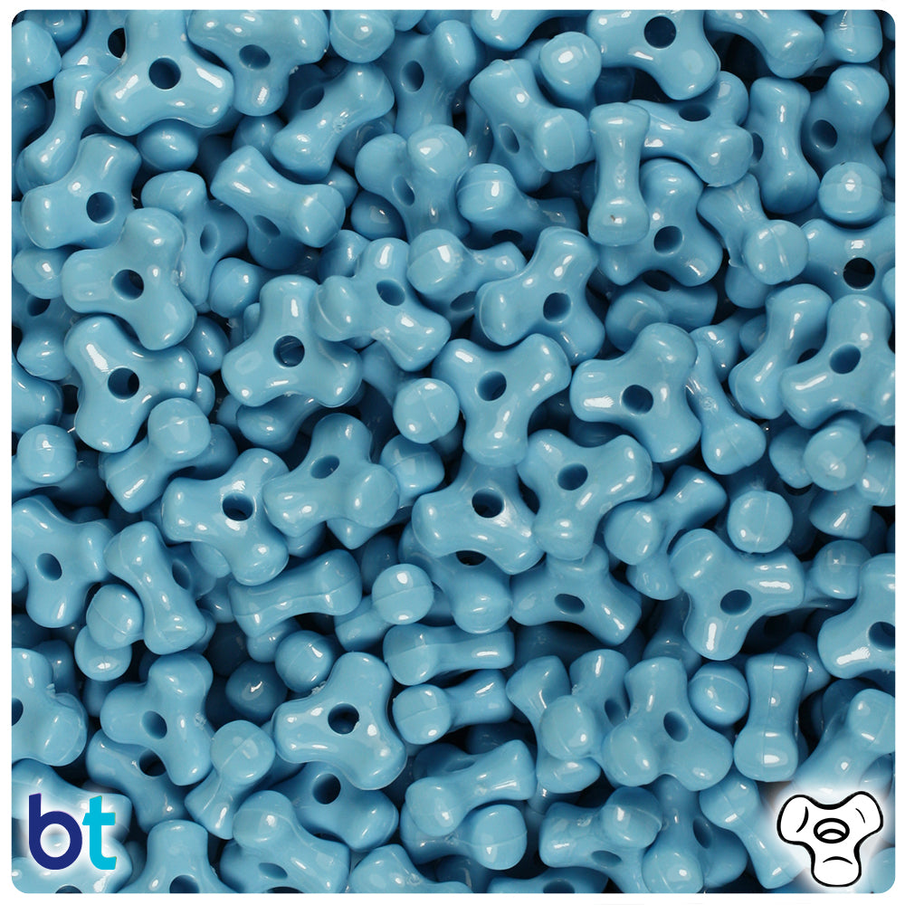 Baby Blue Opaque 11mm TriBead Plastic Beads (500pcs)
