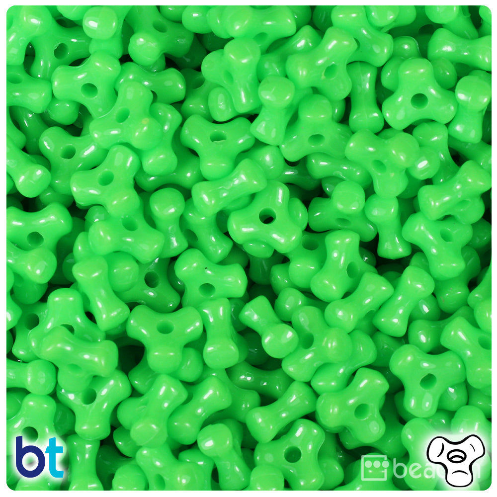Lime Opaque 11mm TriBead Plastic Beads (500pcs)