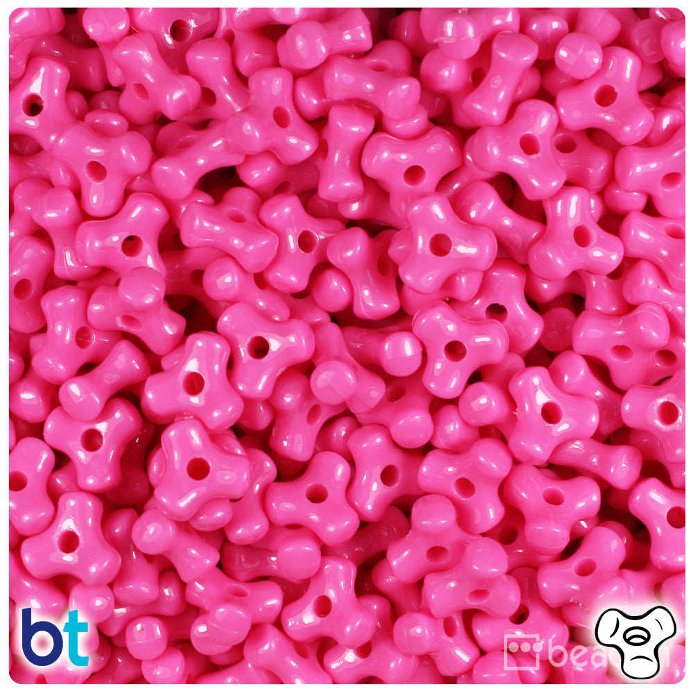 Dark Pink Opaque 11mm TriBead Plastic Beads (500pcs)