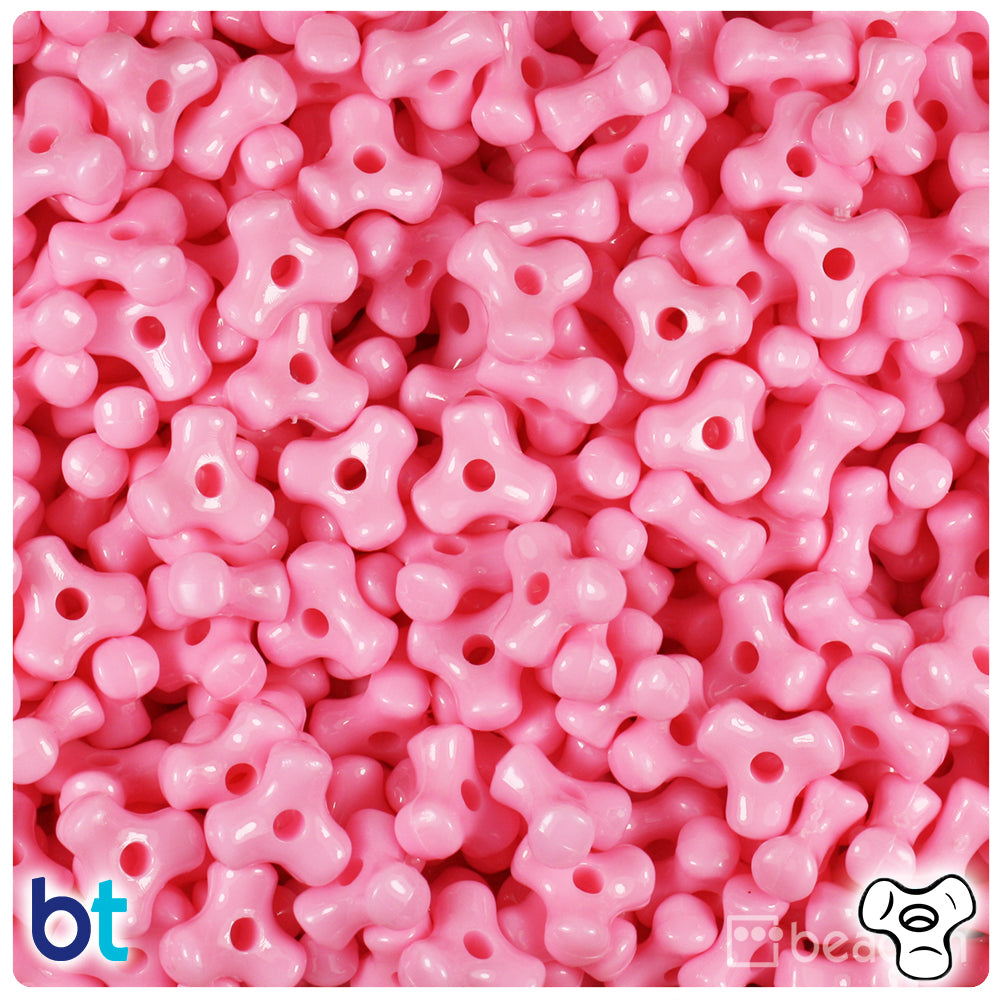 Baby Pink Opaque 11mm TriBead Plastic Beads (500pcs)
