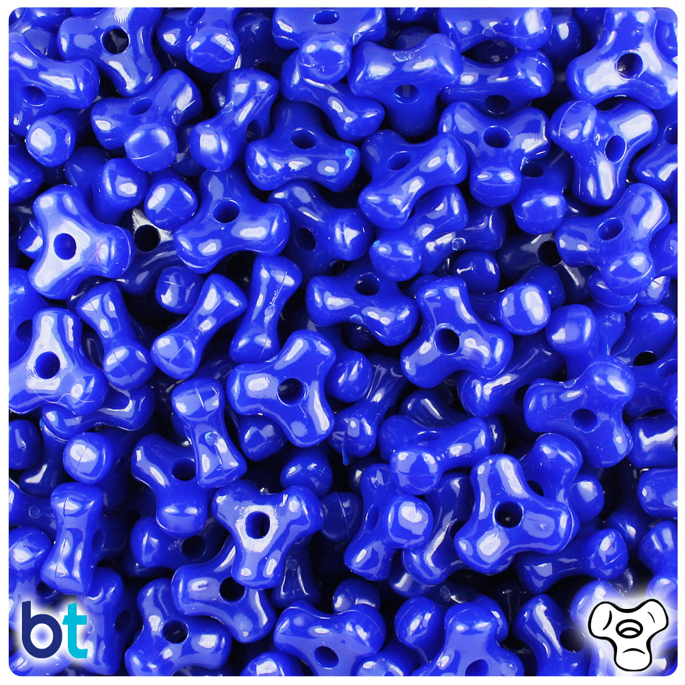 Royal Blue Opaque 11mm TriBead Plastic Beads (500pcs)