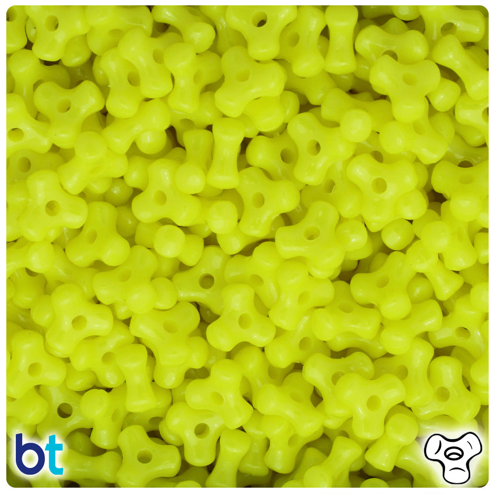 Lemon Neon Bright 11mm TriBead Plastic Beads (500pcs)