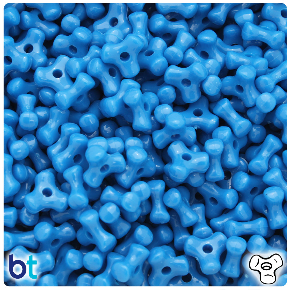 True Blue Neon Bright 11mm TriBead Plastic Beads (500pcs)