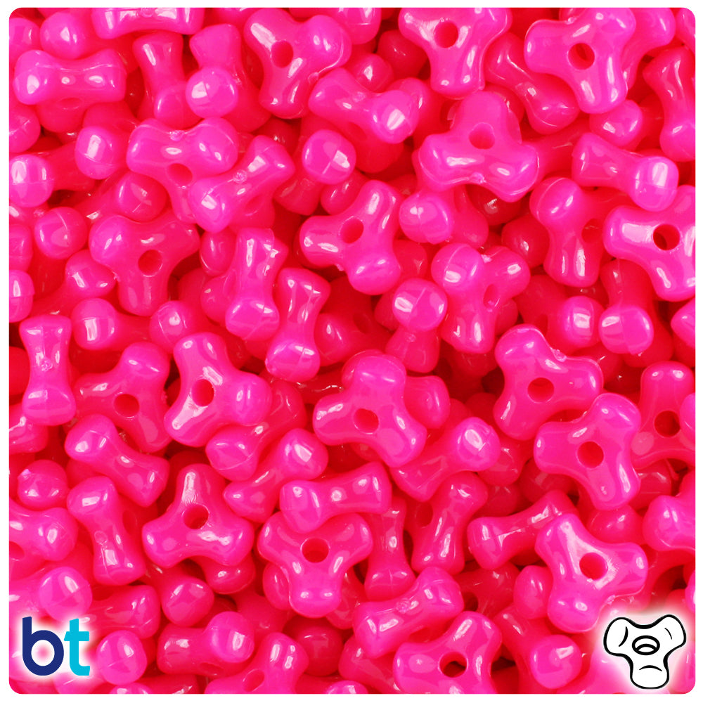 Magenta Neon Bright 11mm TriBead Plastic Beads (500pcs)