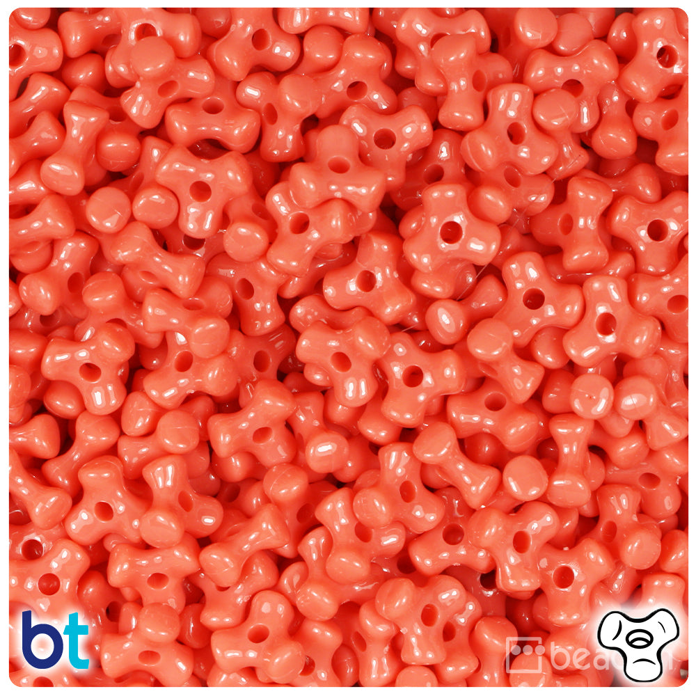 Coral Opaque 11mm TriBead Plastic Beads (500pcs)