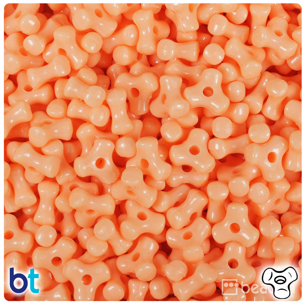 Peach Opaque 11mm TriBead Plastic Beads (500pcs)